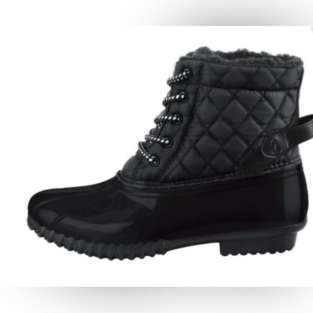 Sporto  Women's Black Quilted Waterproof Boots - Picture 2 of 5
